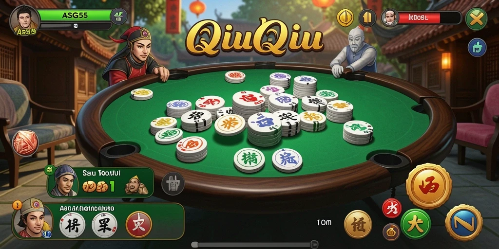 Tampilan menarik dari gameplay QiuQiu di ASG55.