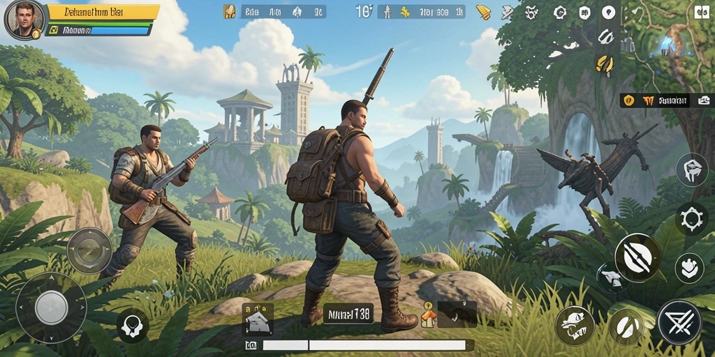 Screenshot gameplay ATOM138 menampilkan dunia terbuka yang luas dan menarik.