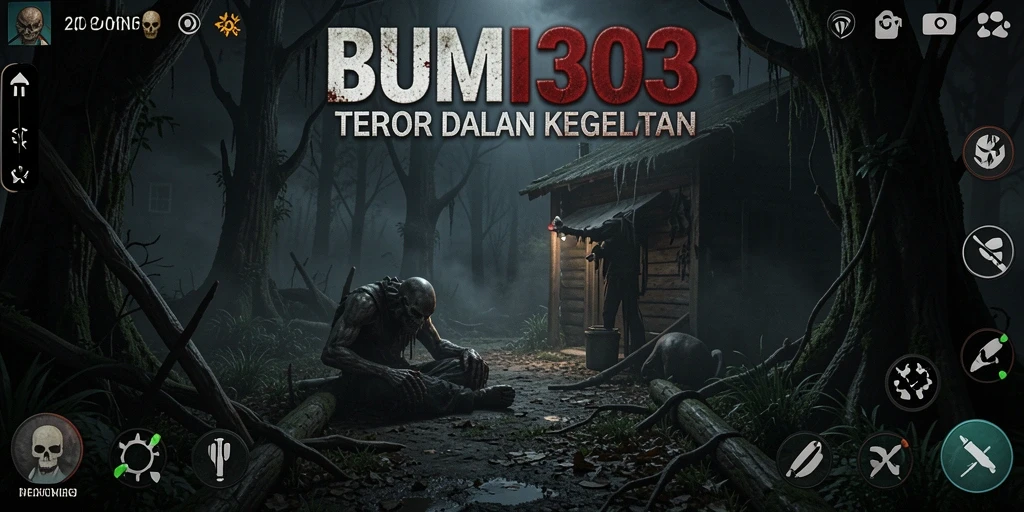 Screenshot gameplay menampilkan suasana mencekam dalam BUMI303.