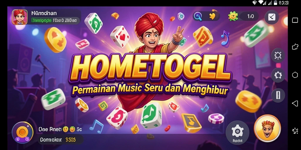 Tangkapan layar HOMETOGEL menampilkan gameplay musik yang interaktif dan menantang.