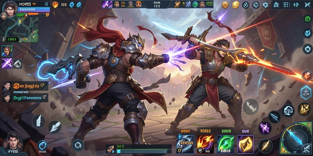 Gameplay seru HOYE55 dalam pertarungan MOBA.
