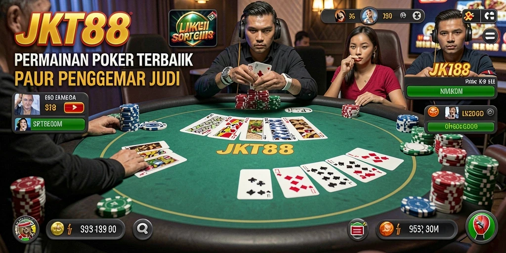 Screenshot JKT88 menunjukkan pengalaman bermain poker yang mendebarkan.