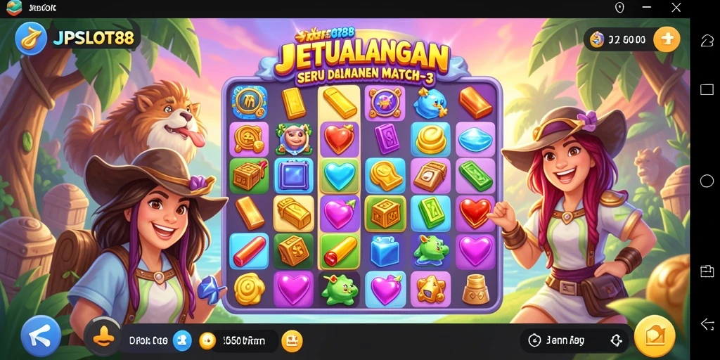 Tampilan gameplay seru JPSLOT88 dengan kombinasi warna-warni.