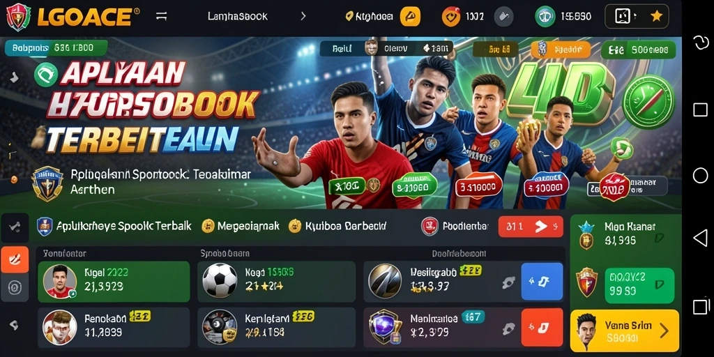 Screenshot utama LGOACE menampilkan interface menarik untuk taruhan olahraga.