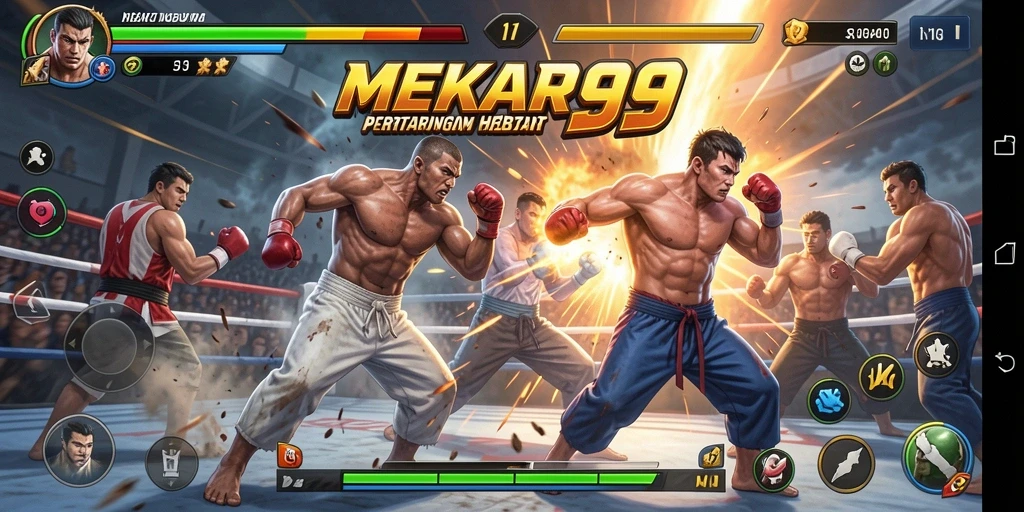 Screenshot gameplay MEKAR99 yang mendebarkan dan penuh aksi.
