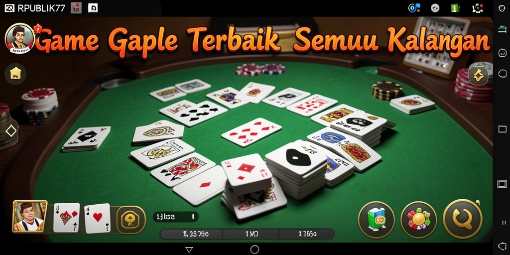 Tampilan gameplay Gaple yang seru dan interaktif di REPUBLIK77.