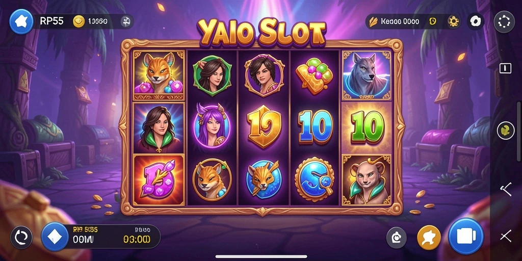 Tampilan game Slot RP55 dengan grafis yang menawan dan gameplay seru.