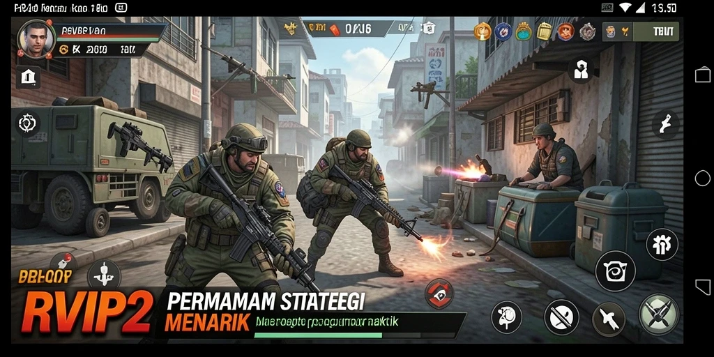 Tampilan gameplay menarik dari <strong>RVIP2</strong> yang menampilkan strategi dan pertempuran.