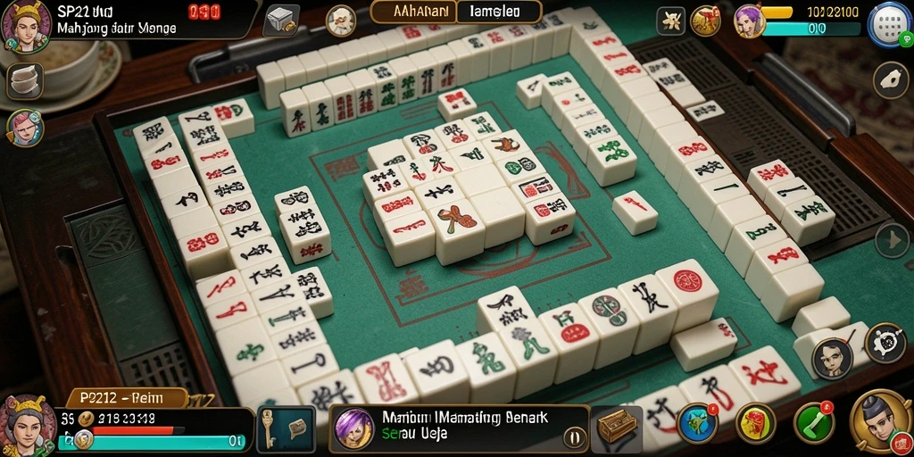 Tangkapan layar SP212 menampilkan permainan Mahjong yang seru dan penuh warna.