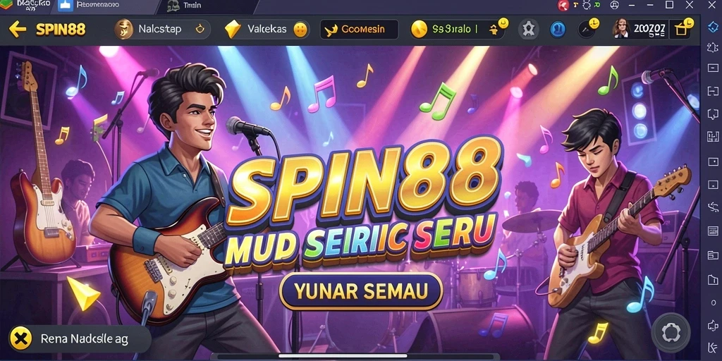 Screenshot permainan <strong>SPIN88</strong> menampilkan suasana bermain musik yang seru.