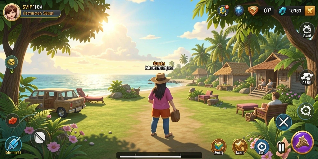 Screenshot gameplay SVIP10 yang menampilkan level menarik dan karakter yang lucu.